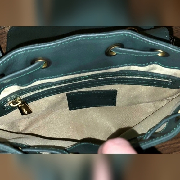 Valentina mini Green Leather backpack - Picture 8 of 14